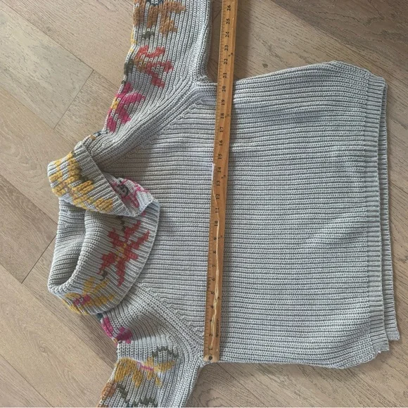 Sundance embroidered cowl-neck sweater Grey Medium - Picture 6 of 8